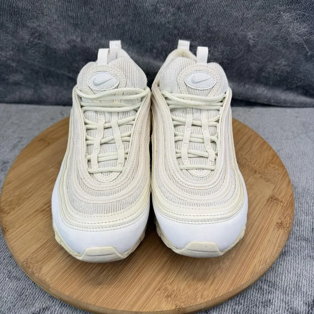 Nike Air Max 97 Shoes Womens Size 9.5 White Mesh Running Sneakers 921733-100